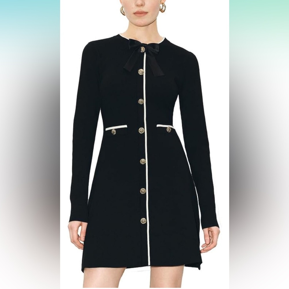 Elegant Black Long Sleeve Dress